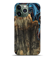 iPhone 13 Pro Max Wood Live Edge Phone Case - Jasmin (Teal & Gold, 799710)