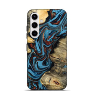 Galaxy S25 Wood Live Edge Phone Case - Renee (Teal & Gold, 799713)