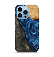 iPhone 14 Pro Wood Live Edge Phone Case - Flynn (Blue, 799714)