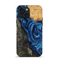 iPhone 15 Wood Live Edge Phone Case - Flynn (Blue, 799714)