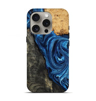 iPhone 16 Pro Wood Live Edge Phone Case - Flynn (Blue, 799714)