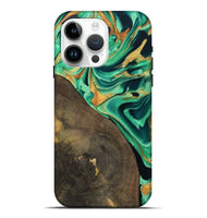 iPhone 15 Pro Max Wood Live Edge Phone Case - Kaila (Green, 799719)