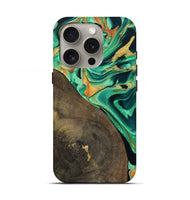 iPhone 16 Pro Wood Live Edge Phone Case - Kaila (Green, 799719)
