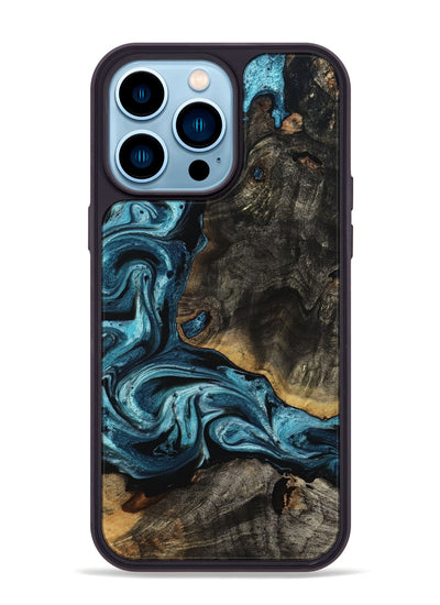 iPhone 14 Pro Max Wood Phone Case - Monroe (Blue, 799940)