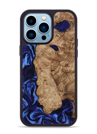 iPhone 14 Pro Max Wood Phone Case - Kale (Blue, 799943)