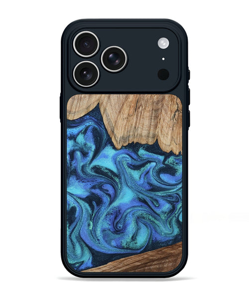 iPhone 17 Pro Max Wood Phone Case - Leslie (Blue, 799956)