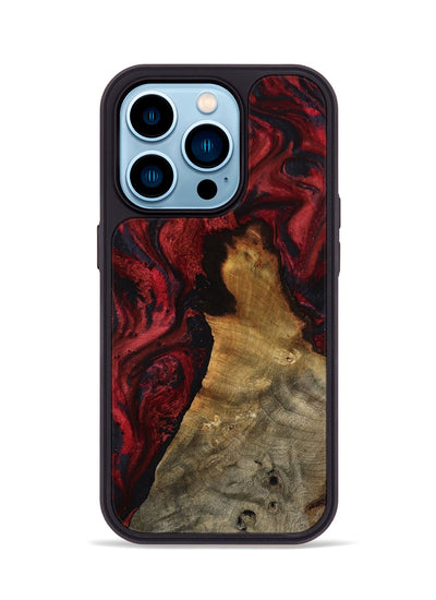 iPhone 14 Pro Wood Phone Case - Alessia (Red, 800009)