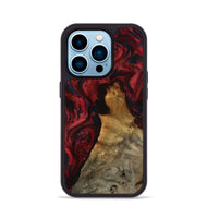 iPhone 14 Pro Wood Phone Case - Alessia (Red, 800009)
