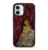 iPhone 16 Plus Wood Phone Case - Alessia (Red, 800009)