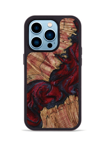 iPhone 14 Pro Wood Phone Case - Roxanna (Red, 800020)