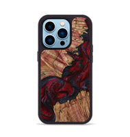 iPhone 14 Pro Wood Phone Case - Roxanna (Red, 800020)