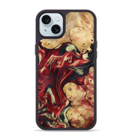 iPhone 15 Plus Wood Phone Case - Cullen (Red, 800024)