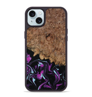 iPhone 15 Plus Wood Phone Case - Briana (Purple, 800030)