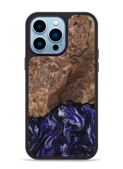 iPhone 14 Pro Max Wood Phone Case - Nicole (Purple, 800036)