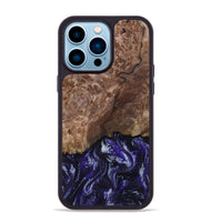 iPhone 14 Pro Max Wood Phone Case - Nicole (Purple, 800036)
