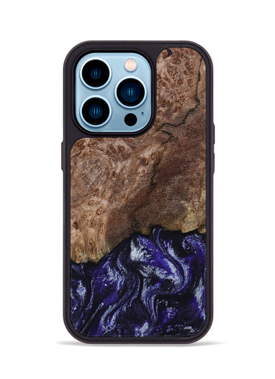 iPhone 14 Pro Wood Phone Case - Nicole (Purple, 800036)