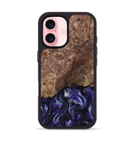 iPhone 16 Wood Phone Case - Nicole (Purple, 800036)