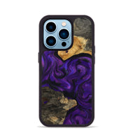 iPhone 14 Pro Wood Phone Case - Cicely (Purple, 800042)