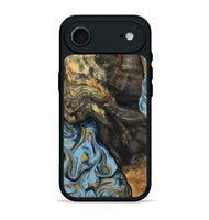 iPhone 17 Air Wood Phone Case - Autumn (Teal & Gold, 800062)