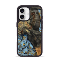iPhone 17 Wood Phone Case - Autumn (Teal & Gold, 800062)