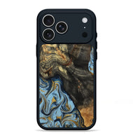 iPhone 17 Pro Max Wood Phone Case - Autumn (Teal & Gold, 800062)