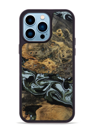 iPhone 14 Pro Max Wood Phone Case - Genesis (Green, 800074)