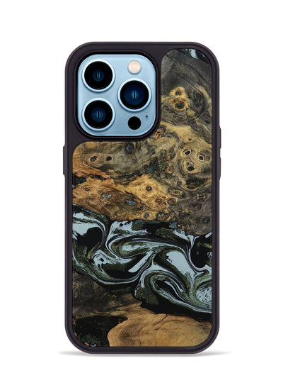 iPhone 14 Pro Wood Phone Case - Genesis (Green, 800074)