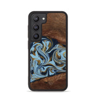 Galaxy S23 Wood Phone Case - Karol (Teal & Gold, 800081)