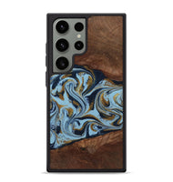 Galaxy S24 Ultra Wood Phone Case - Karol (Teal & Gold, 800081)