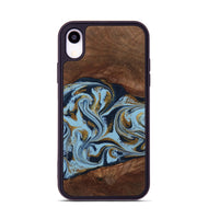 iPhone Xr Wood Phone Case - Karol (Teal & Gold, 800081)