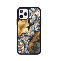 iPhone 11 Pro Wood Phone Case - Esta (Teal & Gold, 800083)