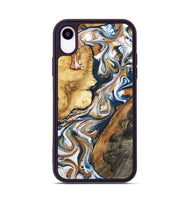 iPhone Xr Wood Phone Case - Esta (Teal & Gold, 800083)