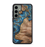 Galaxy S24 Plus Wood Phone Case - Julisa (Teal & Gold, 800084)