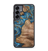 Galaxy S25 Plus Wood Phone Case - Julisa (Teal & Gold, 800084)