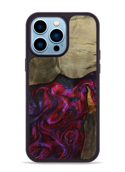 iPhone 14 Pro Max Wood Phone Case - Deven (Red, 800092)