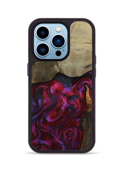 iPhone 14 Pro Wood Phone Case - Deven (Red, 800092)