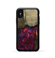 iPhone Xs Wood Phone Case - Deven (Red, 800092)