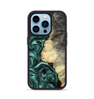 iPhone 14 Pro Wood Phone Case - Adela (Green, 800093)