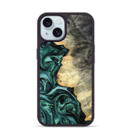 iPhone 15 Wood Phone Case - Adela (Green, 800093)