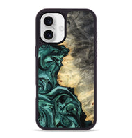 iPhone 16 Plus Wood Phone Case - Adela (Green, 800093)