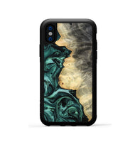 iPhone Xs Wood Phone Case - Adela (Green, 800093)