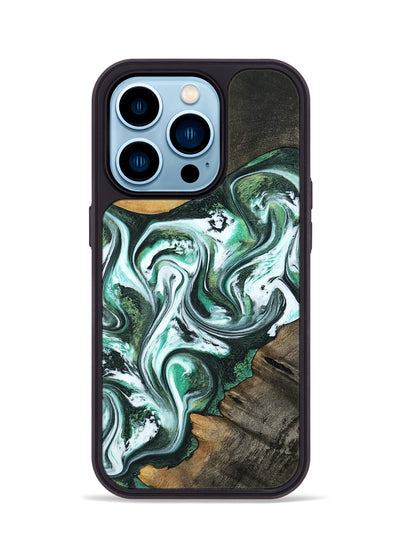 iPhone 14 Pro Wood Phone Case - Philip (Green, 800094)