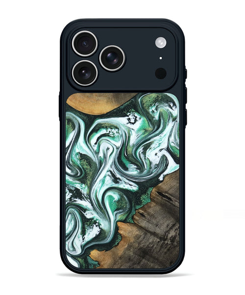 iPhone 17 Pro Max Wood Phone Case - Philip (Green, 800094)