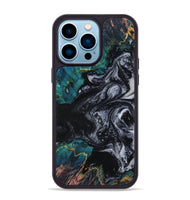 iPhone 14 Pro Max Wood Phone Case - Agatha (Black & White, 800095)