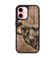 iPhone 16 Wood Phone Case - Odin (Black & White, 800096)