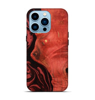 iPhone 14 Pro Wood Live Edge Phone Case - Arrie (Red, 800105)