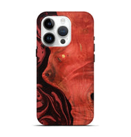 iPhone 15 Pro Wood Live Edge Phone Case - Arrie (Red, 800105)