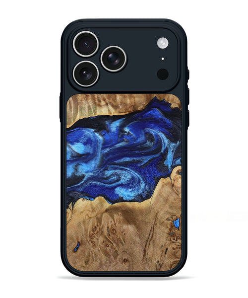 iPhone 17 Pro Max Wood Phone Case - Fatima (Blue, 800234)