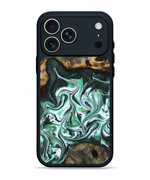 iPhone 17 Pro Max Wood Phone Case - Nathaly (Green, 800335)