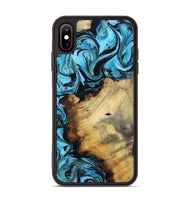 iPhone Xs Max Wood Phone Case - Janae (Blue, 800355)